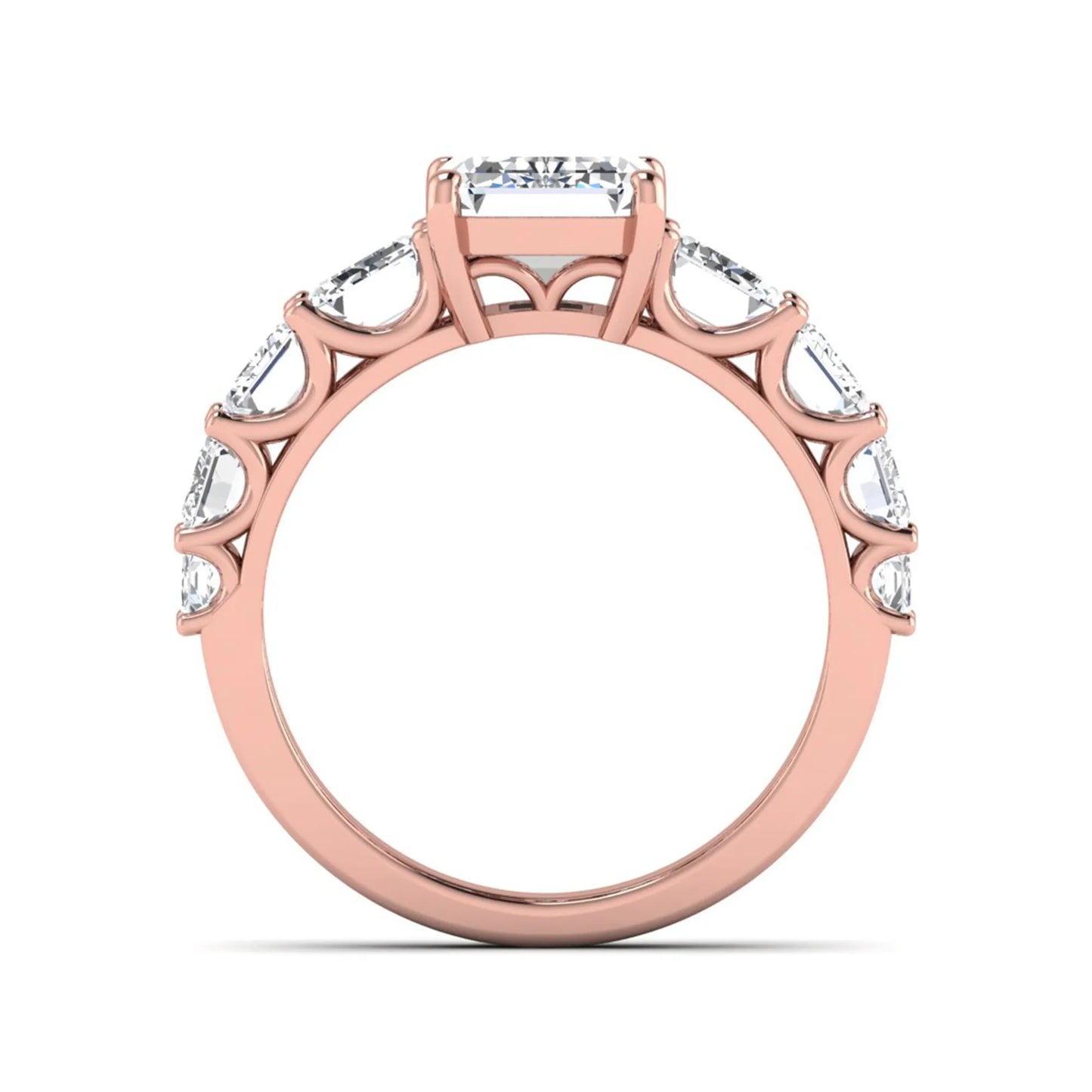 Princess Cluster Prong Set Lab Grown Diamond Engagement Ring