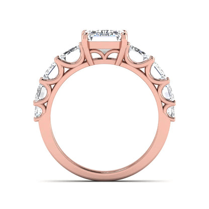Princess Cluster Prong Set Lab Grown Diamond Engagement Ring