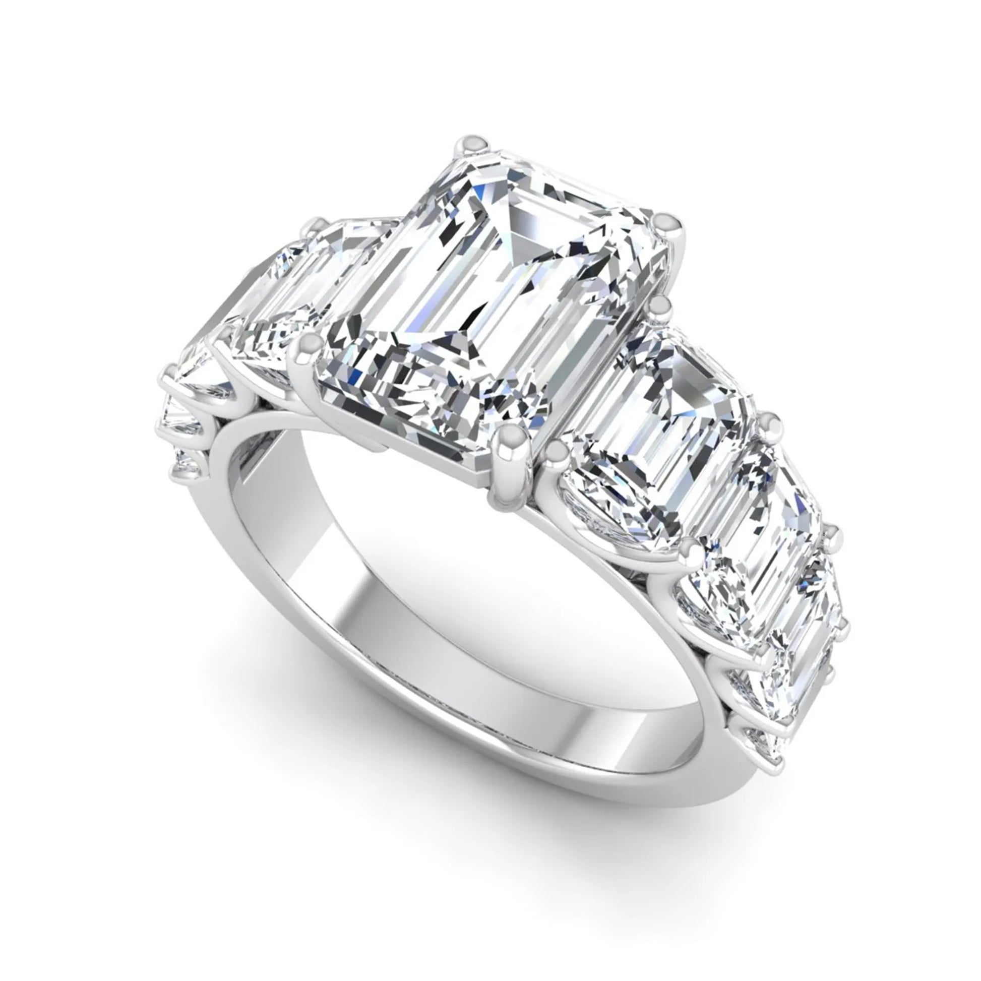 Princess Cluster Prong Set Lab Grown Diamond Engagement Ring