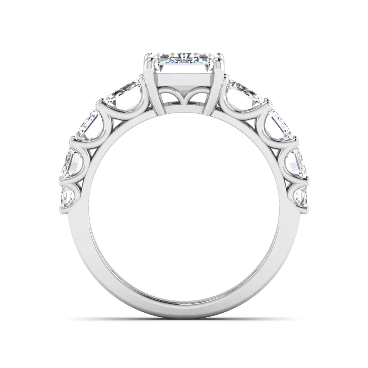 Princess Cluster Prong Set Lab Grown Diamond Engagement Ring