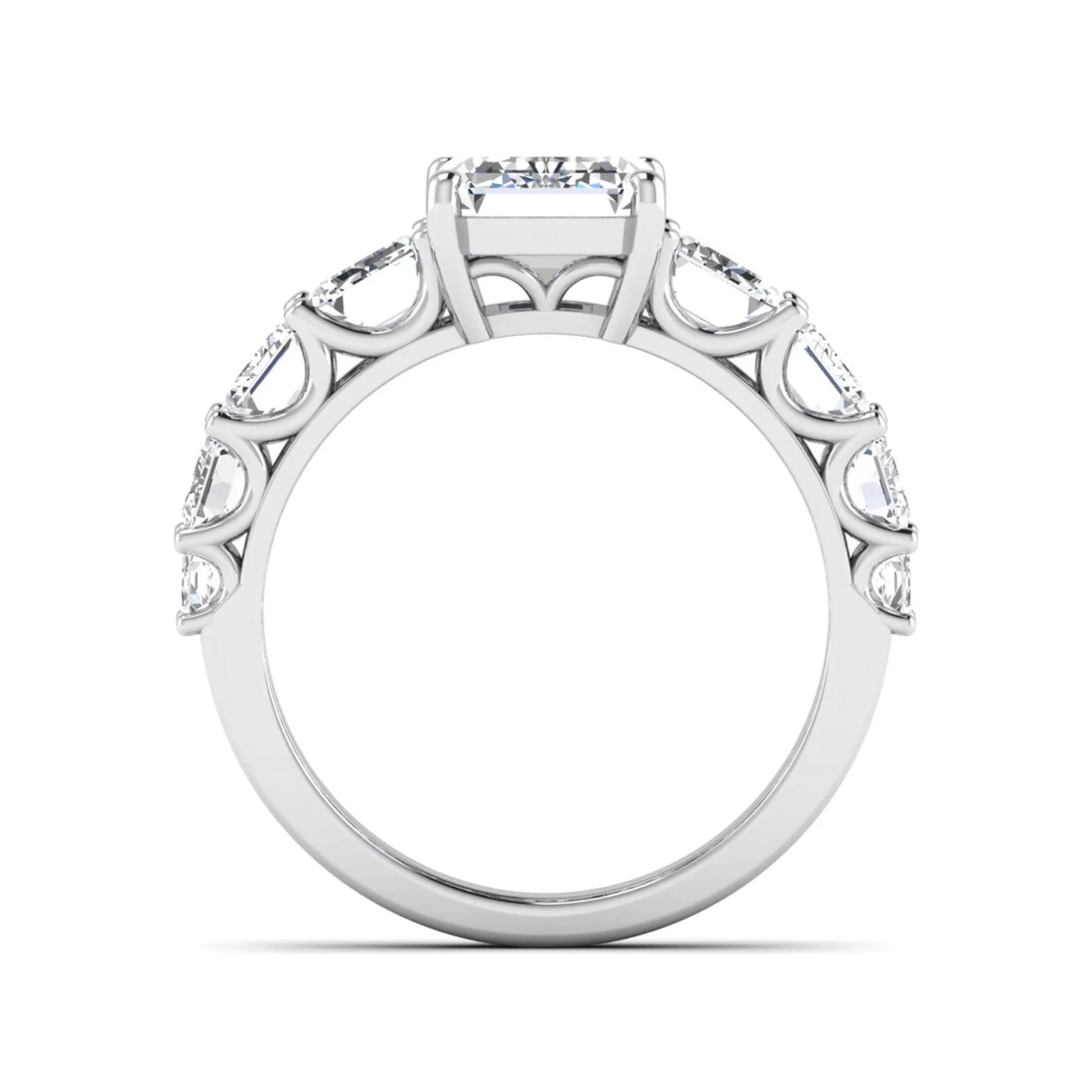 Princess Cluster Prong Set Lab Grown Diamond Engagement Ring