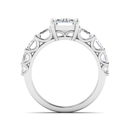 Princess Cluster Prong Set Lab Grown Diamond Engagement Ring