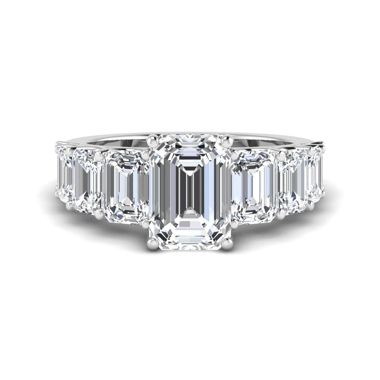 Princess Cluster Prong Set Lab Grown Diamond Engagement Ring