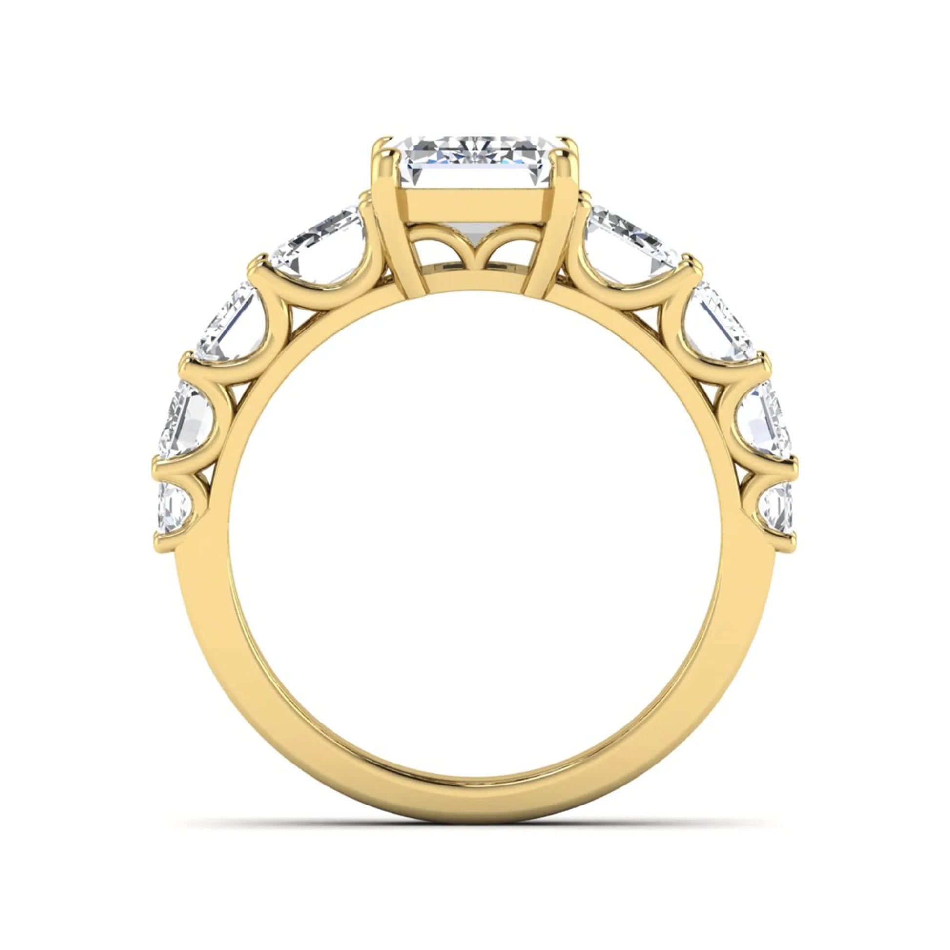 Princess Cluster Prong Set Lab Grown Diamond Engagement Ring