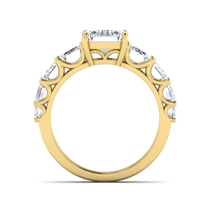 Princess Cluster Prong Set Lab Grown Diamond Engagement Ring