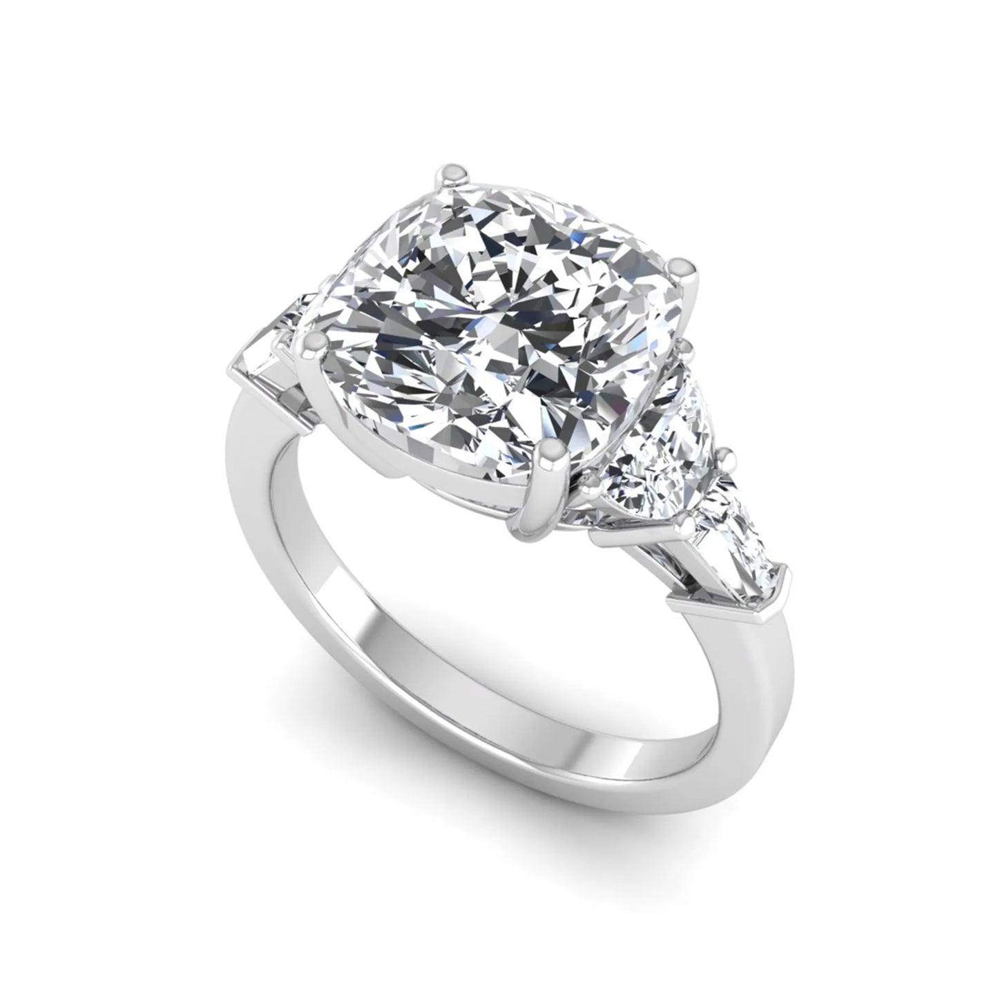 Princess Cluster Prong Set Lab Grown Diamond Engagement Ring