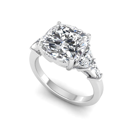 Princess Cluster Prong Set Lab Grown Diamond Engagement Ring