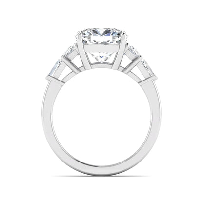 Princess Cluster Prong Set Lab Grown Diamond Engagement Ring