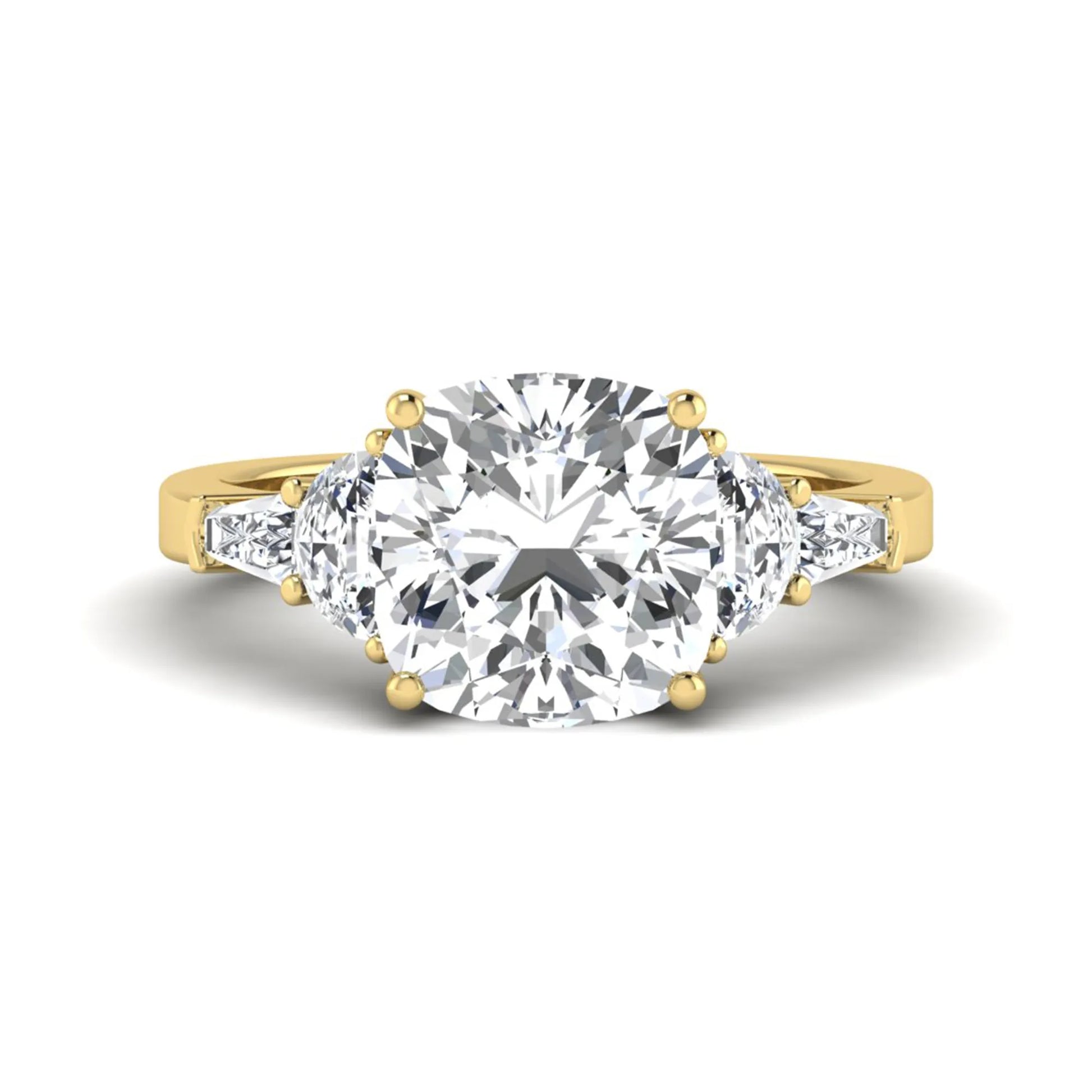 Princess Cluster Prong Set Lab Grown Diamond Engagement Ring