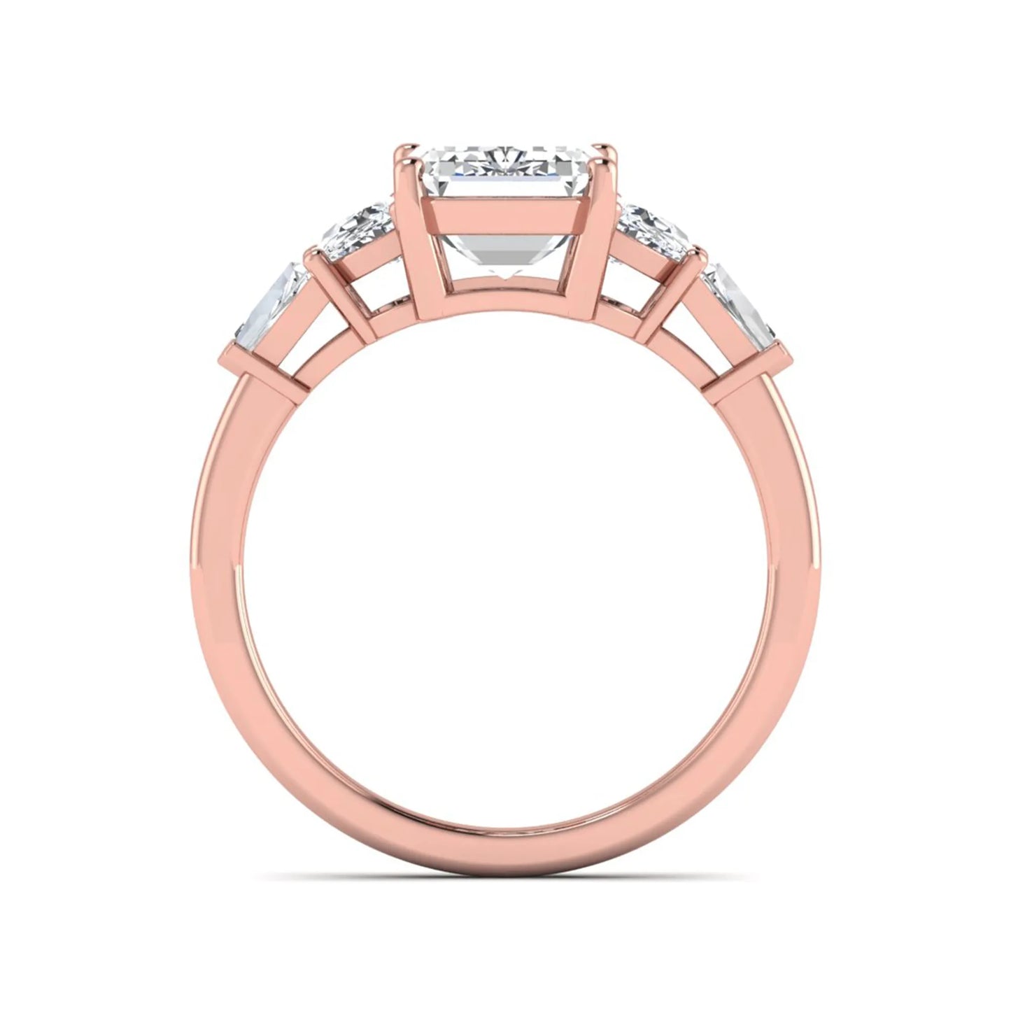 Princess Cluster Prong Set Lab Grown Diamond Engagement Ring