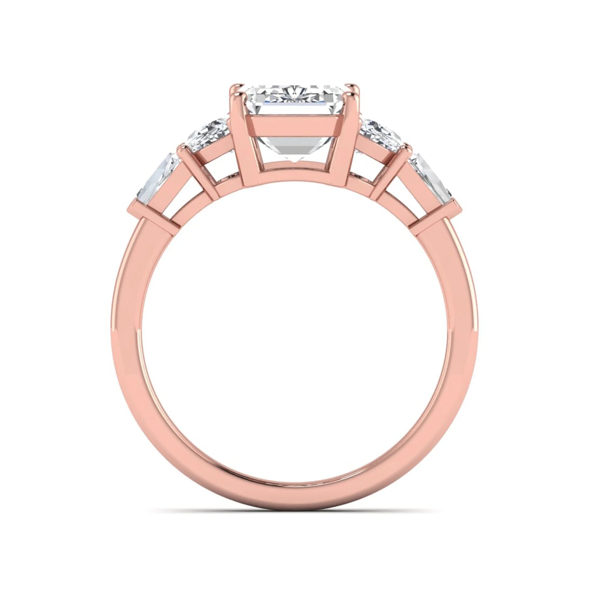 Princess Cluster Prong Set Lab Grown Diamond Engagement Ring