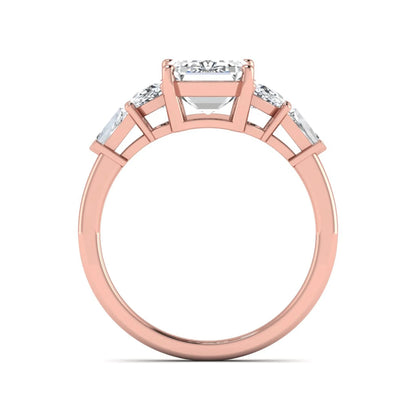 Princess Cluster Prong Set Lab Grown Diamond Engagement Ring