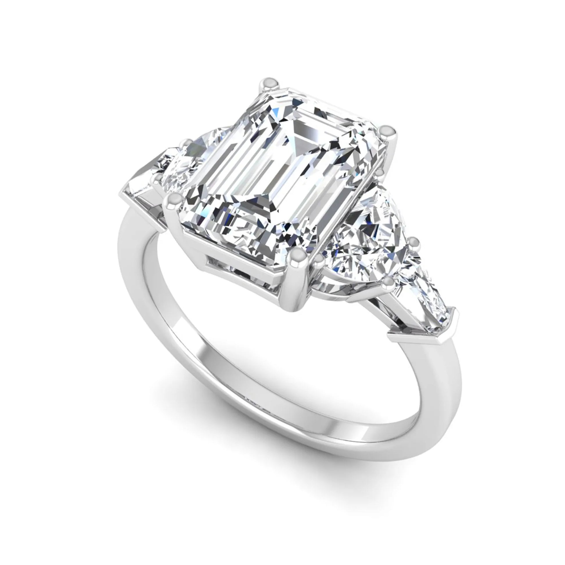 Princess Cluster Prong Set Lab Grown Diamond Engagement Ring