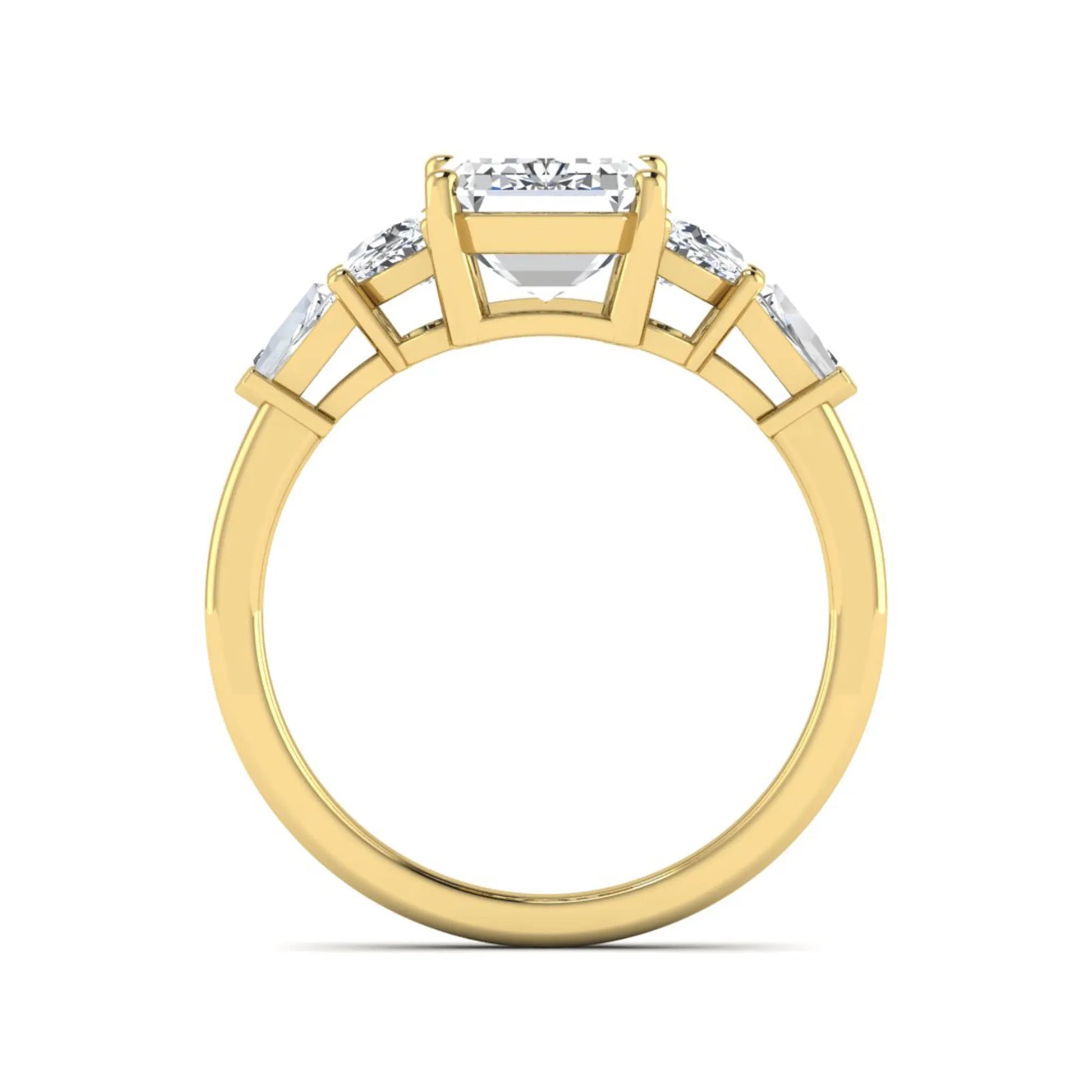 Princess Cluster Prong Set Lab Grown Diamond Engagement Ring