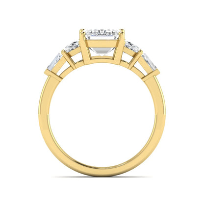 Princess Cluster Prong Set Lab Grown Diamond Engagement Ring