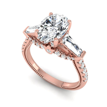 Princess Cluster Prong Set Lab Grown Diamond Engagement Ring