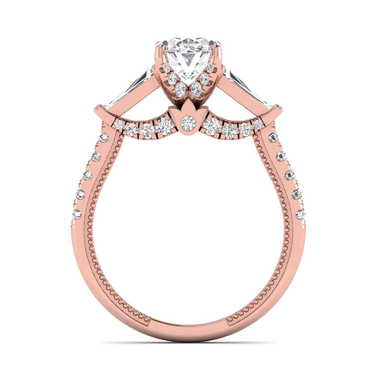 Princess Cluster Prong Set Lab Grown Diamond Engagement Ring