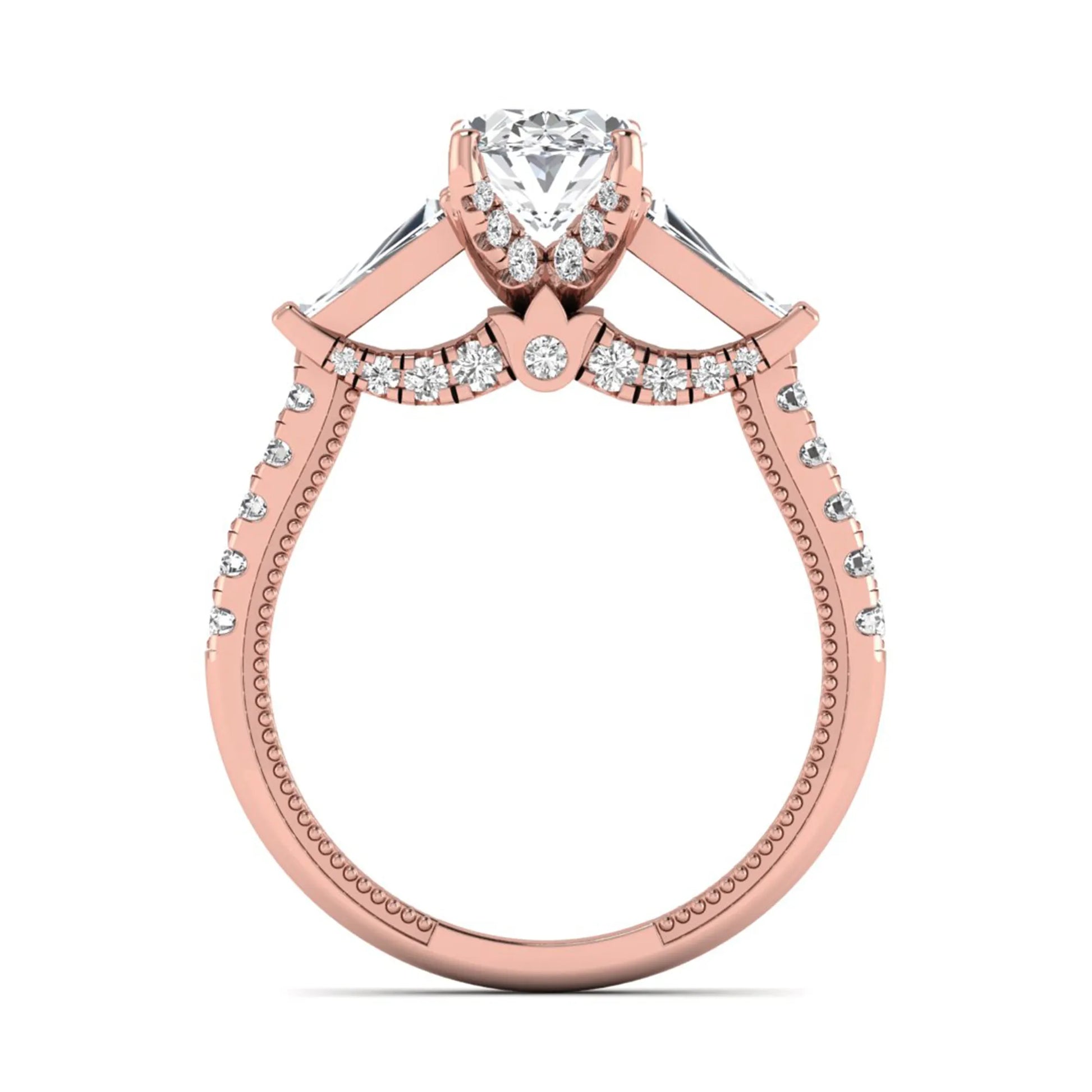 Princess Cluster Prong Set Lab Grown Diamond Engagement Ring
