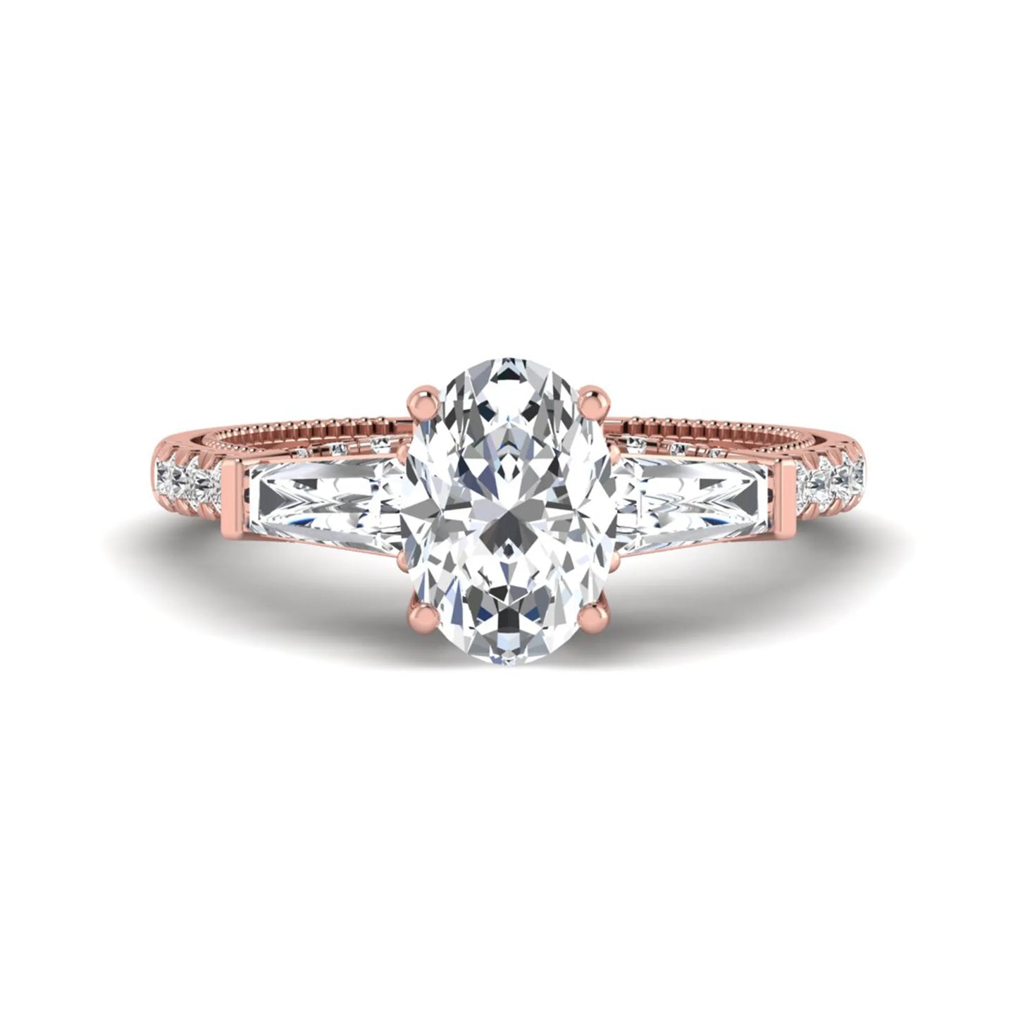 Princess Cluster Prong Set Lab Grown Diamond Engagement Ring
