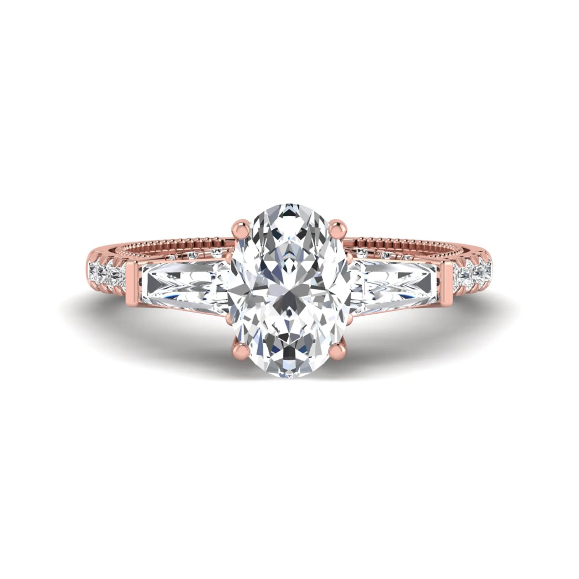 Princess Cluster Prong Set Lab Grown Diamond Engagement Ring