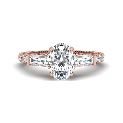 Princess Cluster Prong Set Lab Grown Diamond Engagement Ring