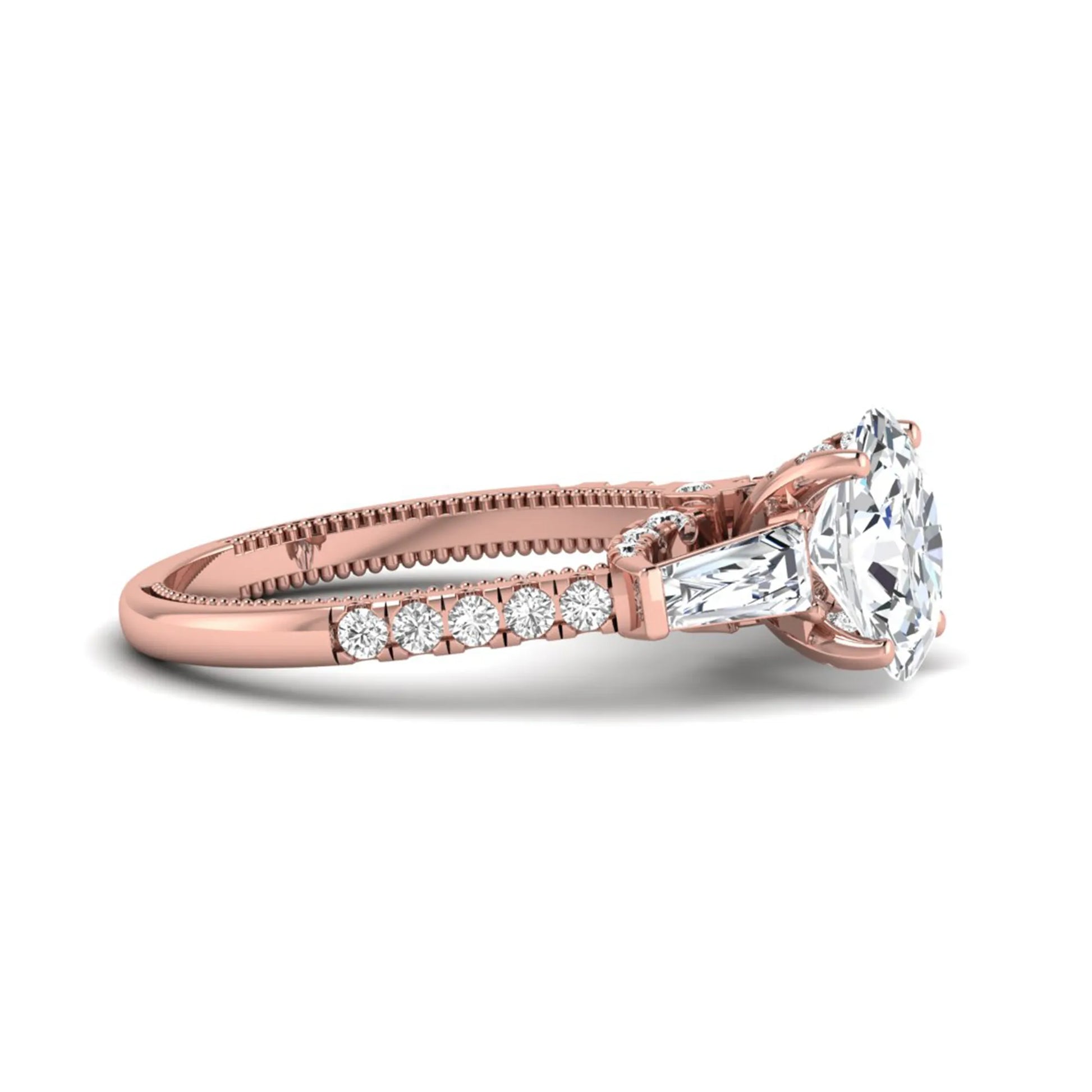 Princess Cluster Prong Set Lab Grown Diamond Engagement Ring