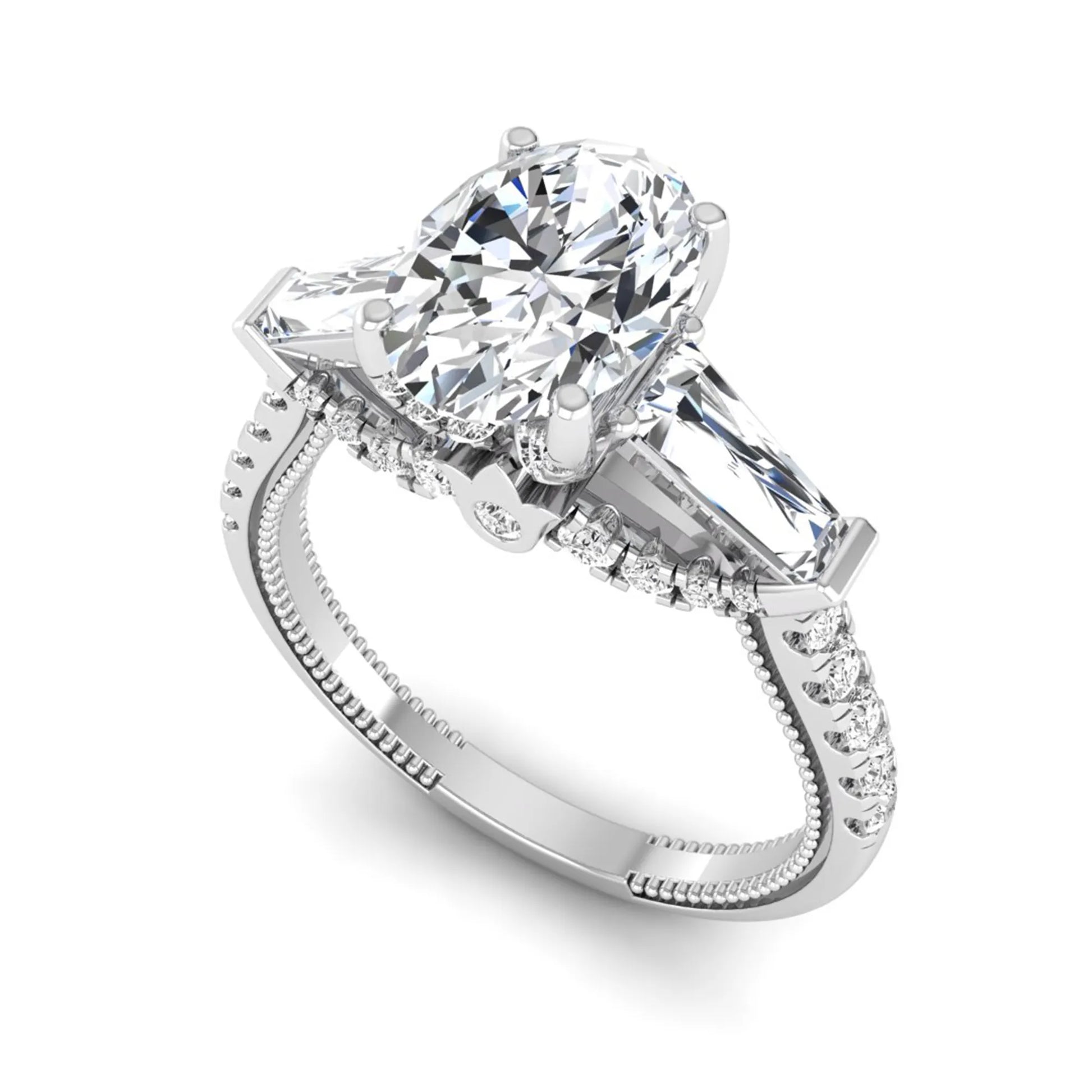 Princess Cluster Prong Set Lab Grown Diamond Engagement Ring