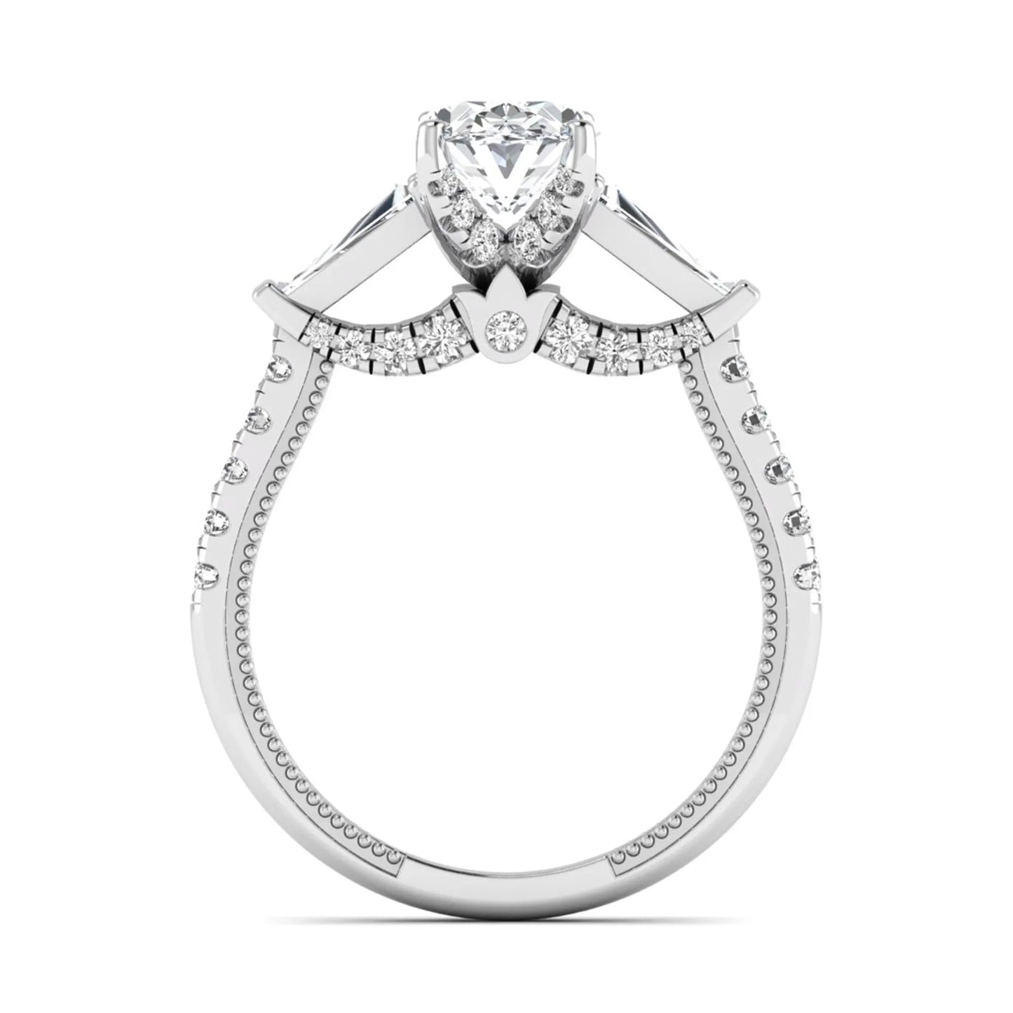 Princess Cluster Prong Set Lab Grown Diamond Engagement Ring