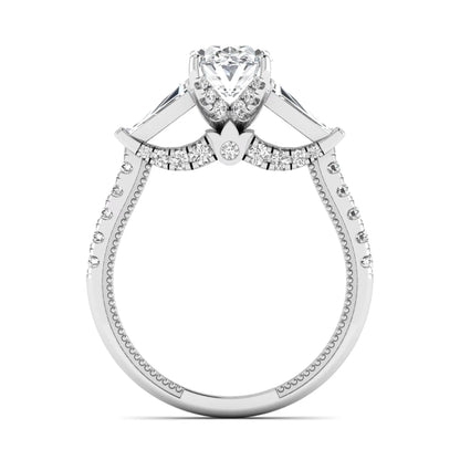 Princess Cluster Prong Set Lab Grown Diamond Engagement Ring