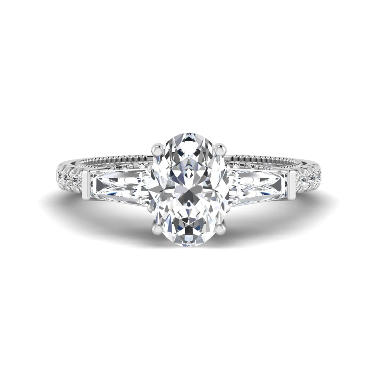 Princess Cluster Prong Set Lab Grown Diamond Engagement Ring