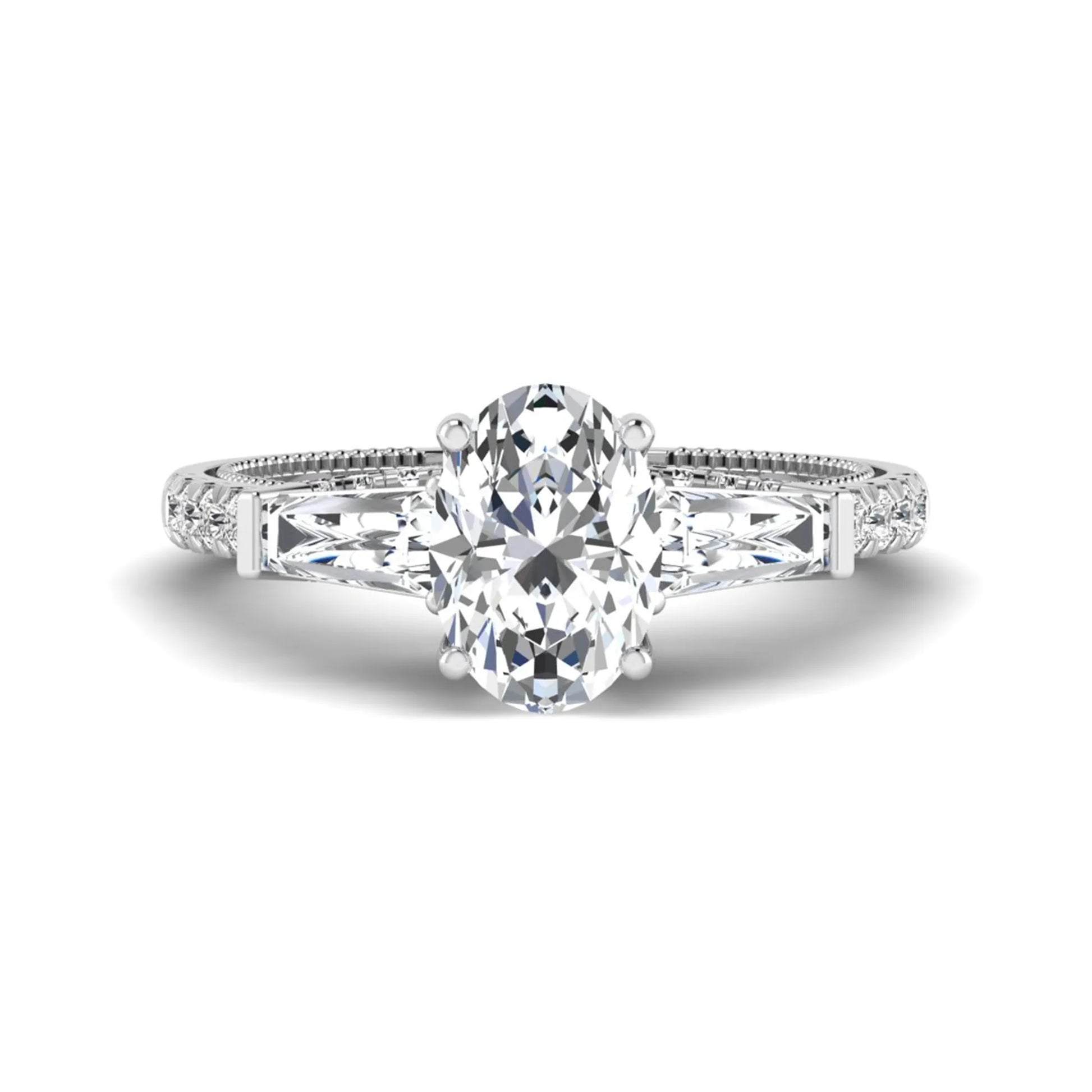 Princess Cluster Prong Set Lab Grown Diamond Engagement Ring