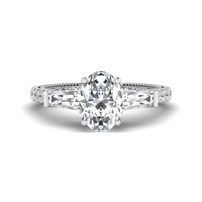 Princess Cluster Prong Set Lab Grown Diamond Engagement Ring