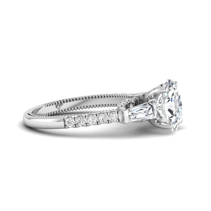 Princess Cluster Prong Set Lab Grown Diamond Engagement Ring