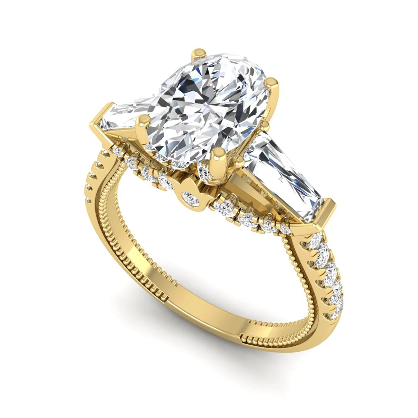 Princess Cluster Prong Set Lab Grown Diamond Engagement Ring