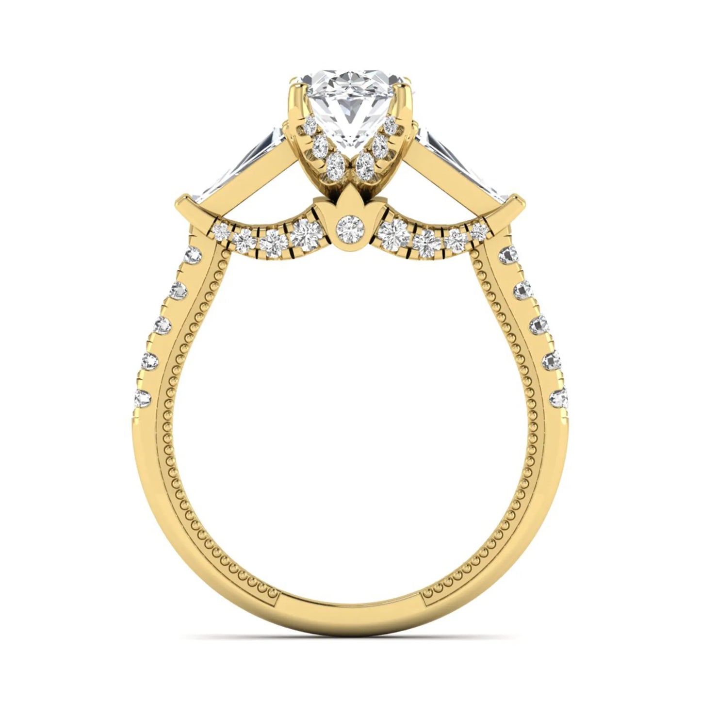 Princess Cluster Prong Set Lab Grown Diamond Engagement Ring