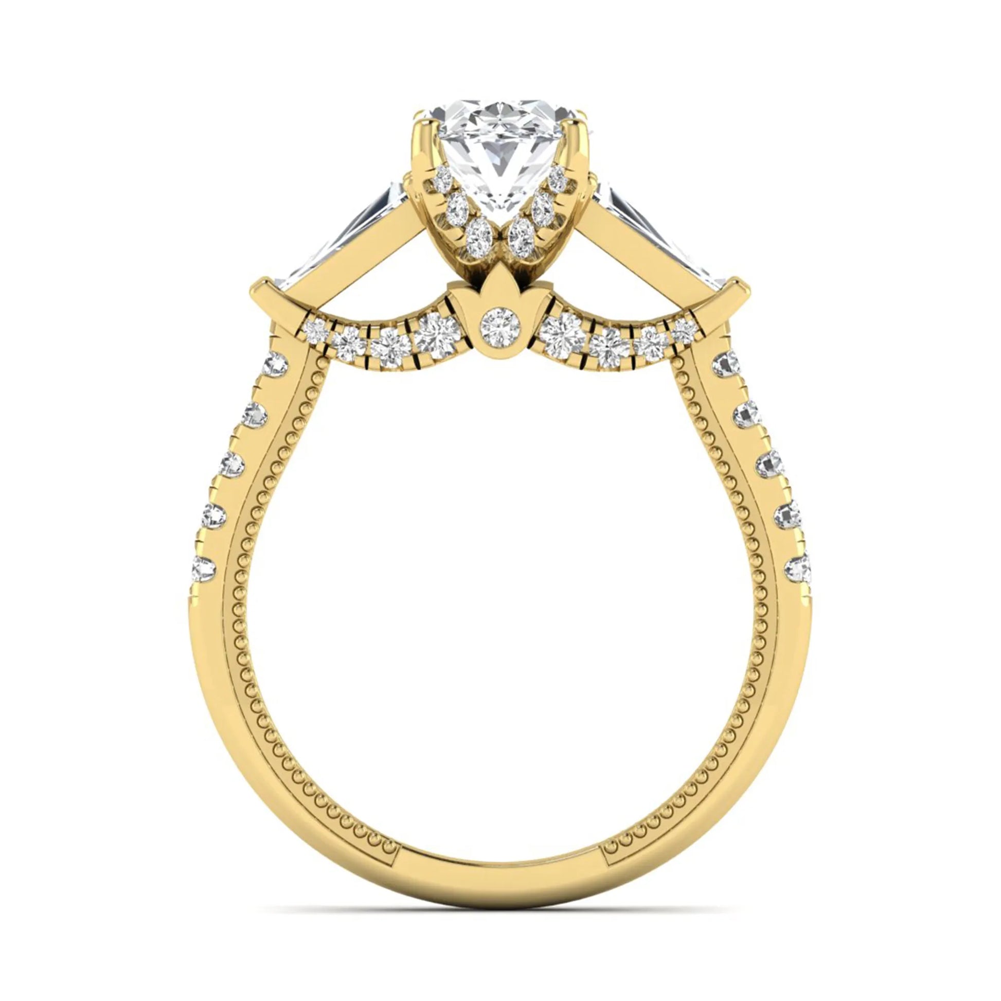 Princess Cluster Prong Set Lab Grown Diamond Engagement Ring
