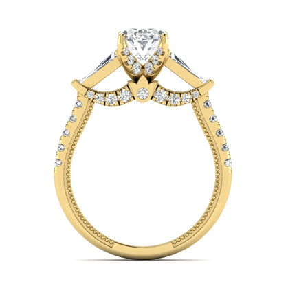 Princess Cluster Prong Set Lab Grown Diamond Engagement Ring