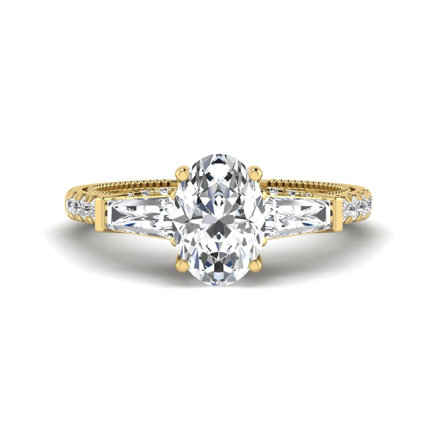 Princess Cluster Prong Set Lab Grown Diamond Engagement Ring