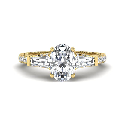 Princess Cluster Prong Set Lab Grown Diamond Engagement Ring