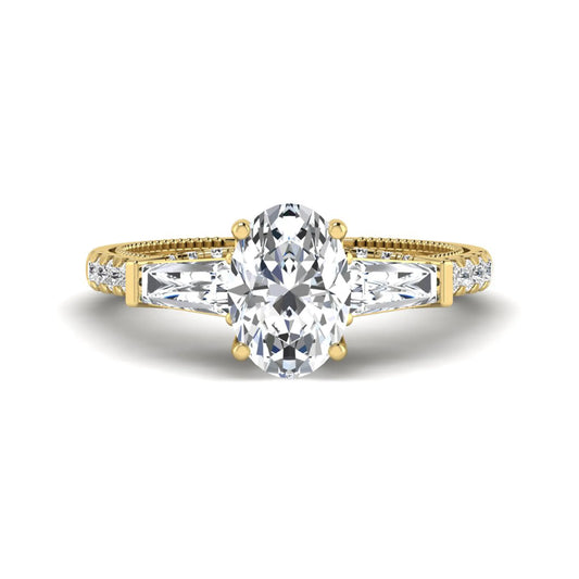 Princess Cluster Prong Set Lab Grown Diamond Engagement Ring