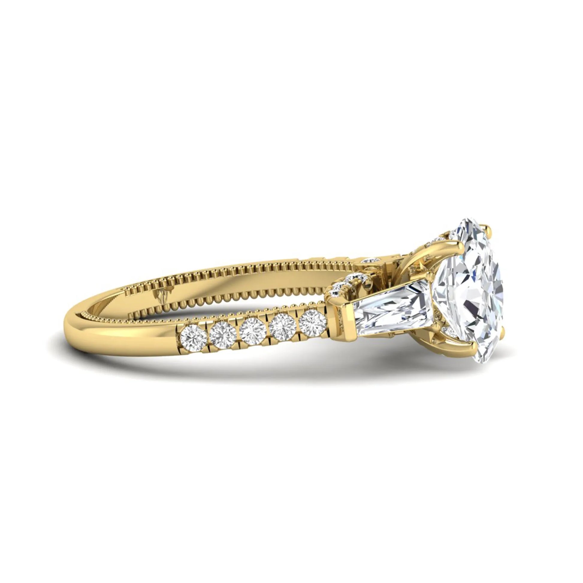 Princess Cluster Prong Set Lab Grown Diamond Engagement Ring