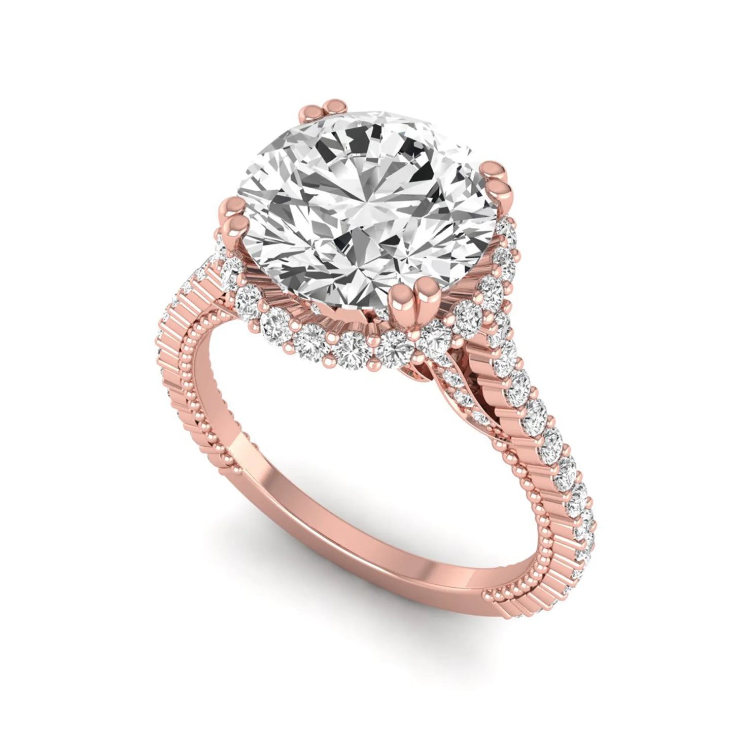 Princess Cluster Prong Set Lab Grown Diamond Engagement Ring