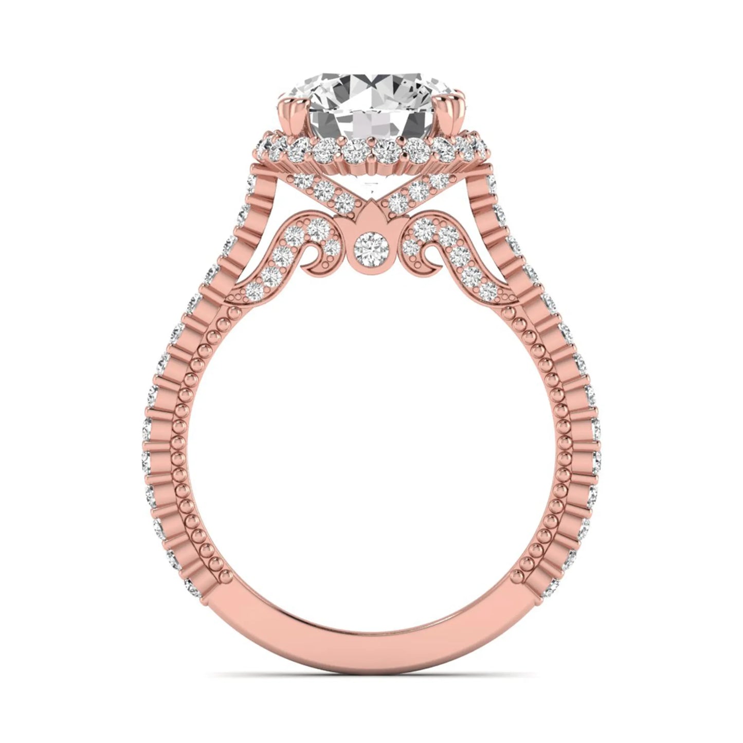Princess Cluster Prong Set Lab Grown Diamond Engagement Ring
