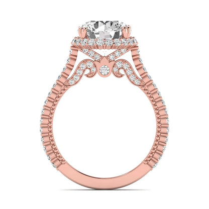 Princess Cluster Prong Set Lab Grown Diamond Engagement Ring