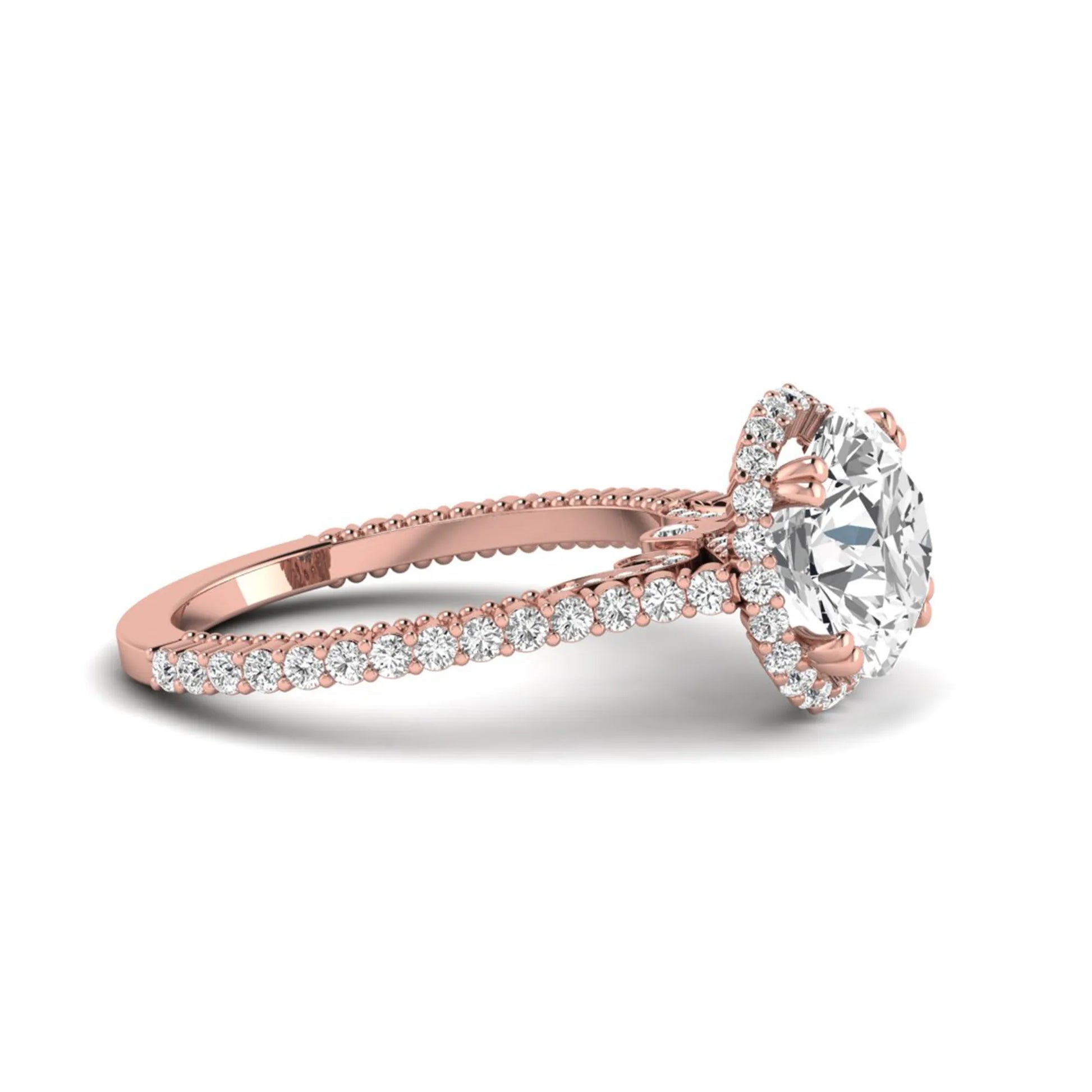Princess Cluster Prong Set Lab Grown Diamond Engagement Ring