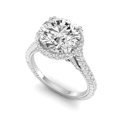 Princess Cluster Prong Set Lab Grown Diamond Engagement Ring