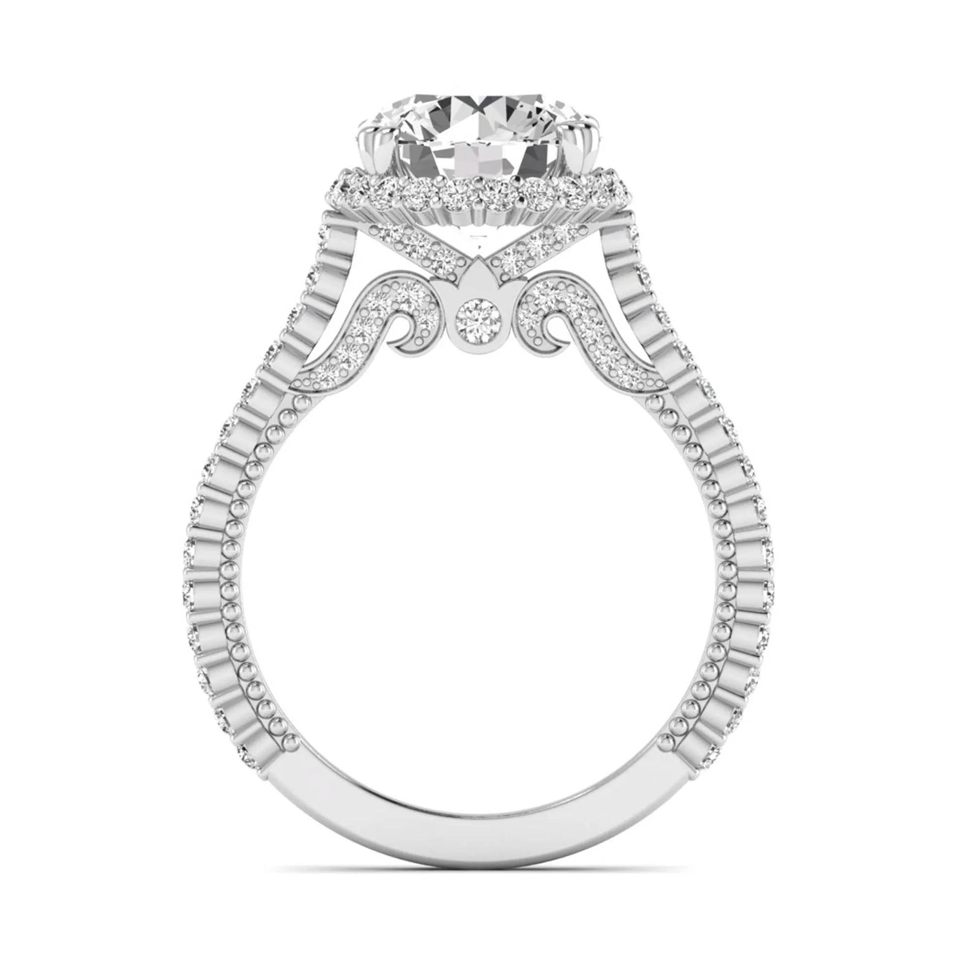 Princess Cluster Prong Set Lab Grown Diamond Engagement Ring