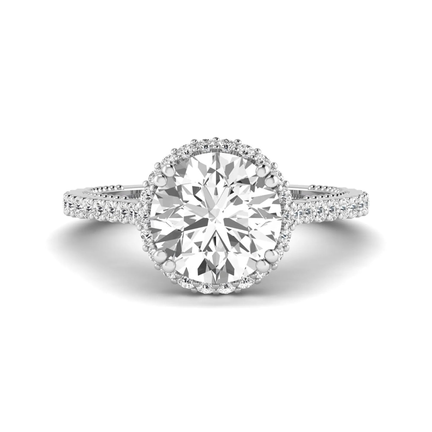 Princess Cluster Prong Set Lab Grown Diamond Engagement Ring
