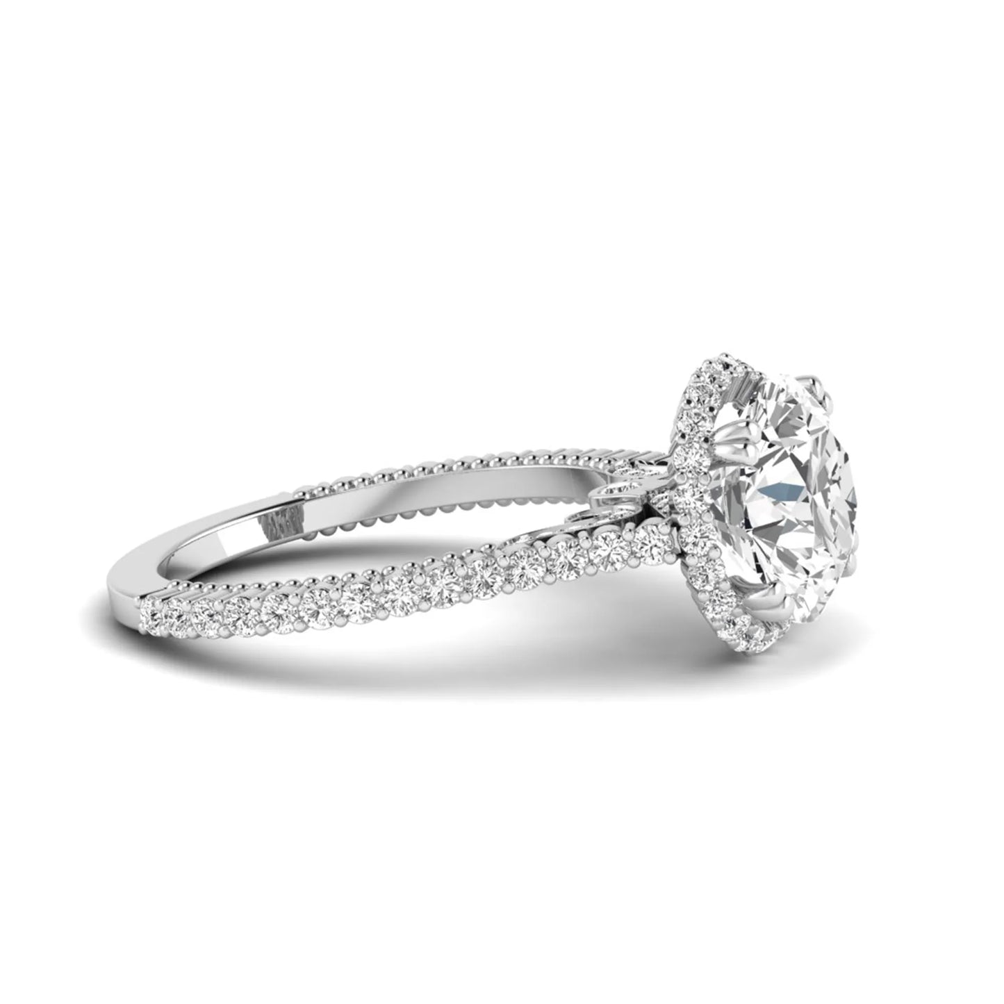 Princess Cluster Prong Set Lab Grown Diamond Engagement Ring