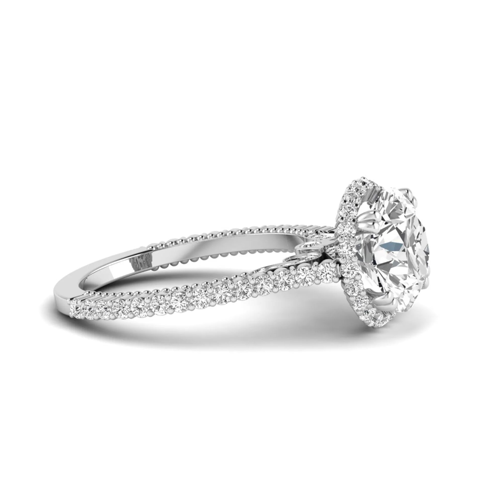 Princess Cluster Prong Set Lab Grown Diamond Engagement Ring